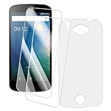 OAGELIM 2er Pack Bildschirm Schutzfolie + Hülle Kompatibel mit Acer Liquid Z530 (5 Zoll) Künstlerisch Bedruckte Hülle & Gehärtetes Glas Kratzfest (Weiß)