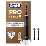 Oral-B Pro Series 3 Spazzolino Elettrico, 3 Testina di Ricambio, Nero - 3 Testine di Ricambio per Spazzolino Elettrico, Custodia da Viaggio, Gengive Protette, Pulizia Denti Efficace