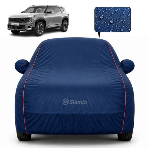 Image of Car Cover for Kia Syros 2024-2026 | 100% Waterproof Heavy-Duty 3-Layer Car Body Cover | All-Weather Rain, UV, Sun & Dust Protection | Custom Fit | Mirror & Antenna Pockets | Navy Blue