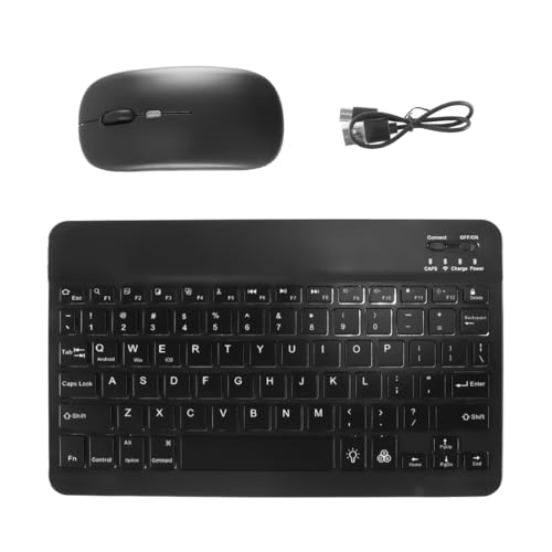Gorise 10-Zoll-Bluetooth-Tastatur- und -Maus-Set, leise, wiederaufladbare kabellose Tastatur und Maus mit 7-farbiger Hintergrundbeleuchtung, kompatibel mit Win10/Android 10/OS 13 und höher Gorise 10-Zoll-Bluetooth-Tastatur- und -Maus-Set, leise, wiederaufladbare kabellose Tastatur und Maus mit 7-farbiger Hintergrundbeleuchtung, kompatibel mit Win10/Android 10/OS 13 und höher