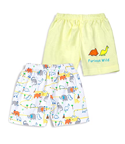 Image of mustmom Newborn Baby Cotton Jhabla Set | 0-3 Months | Combo of 1 T-Shirt, 1 Vest & 2 Shorts Set | Soft Breathable Summer Wear | Gift Set