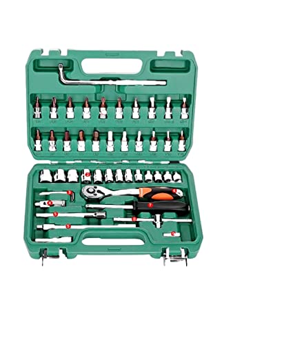YyDDs Juegos de herramientas manuales Juego de herramientas de reparación de automóviles Caja de herramientas mecánicas Compatible para el hogar Juego de llaves de vaso de trinquete Kit de
