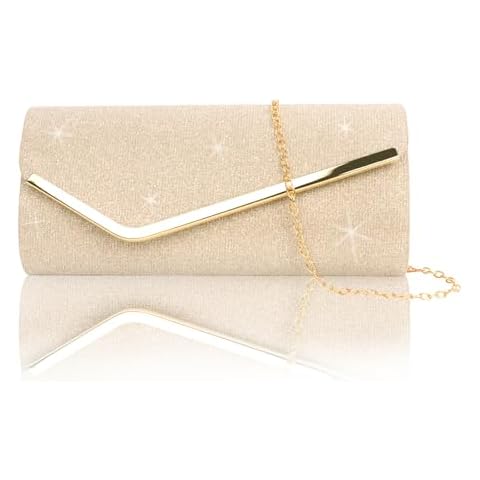 Elegant Gold Glitter Envelope Clutch Bag Cover