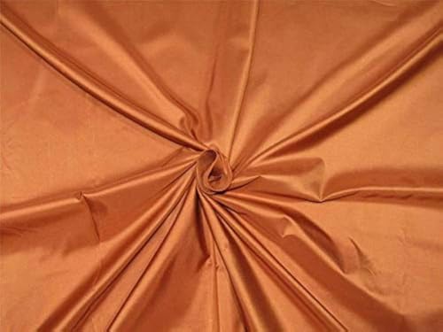 Taffetas de soie épais orange rouillé au mètre 137 cm pour rideaux couture et décoration