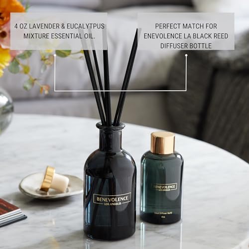 Benevolence LA Lavender & Eucalyptus Reed Diffuser Oil Refill | Long Lasting Home Fragrance for Bathroom and Bedroom | Essential Oils for Relaxation - 4 oz - Image 5