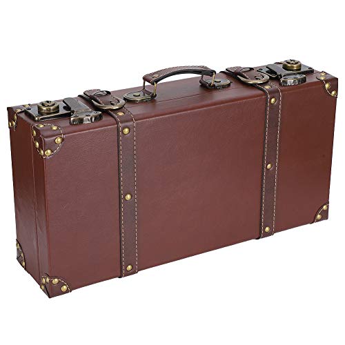 Caja de Almacenamiento de Madera, Maleta de Mano Retro Maleta Decorativa de Madera para Exhibición de Ventana Accesorios de Fotografía Decoración del Hogar, 17.5 x 9.1 x 4.6in Cover