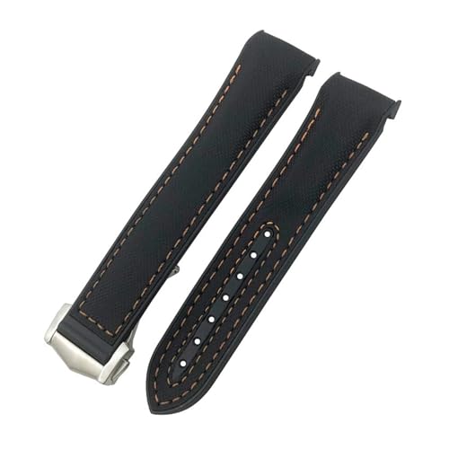 19 20 21 22mm o[U[XgbvAIK V[}X^[V[Y EHb` 300m ΉAVRiC X|[cXgbv(Black orange line,21mm,Rose buckle)