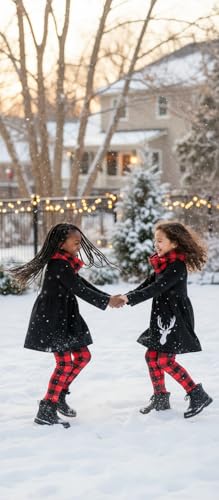 Image of Unique Baby Girls Kids Toddler 3pc Outfit Set Long Sleeve Cotton Blend Tunic Top Leggings and Scarf