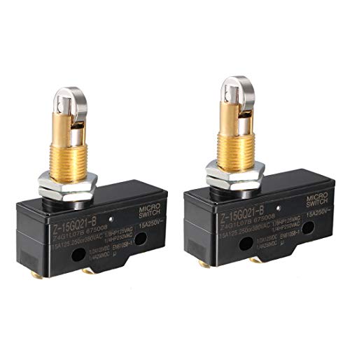 Uxcell 2Pcs Z-15Gq21-B 1No + 1Nc Panel Mount Roller Plunger Micro Limit Switch, Screw Terminal #TOP13