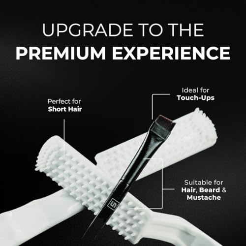 Simpler Hair Color Medium Brown Mustache and Beard Upgraded Brush Kit it with 3 Brushes Included for Precision Application - Gentle, Effortless 100% Gray Hair Coverage for Hair and Beard