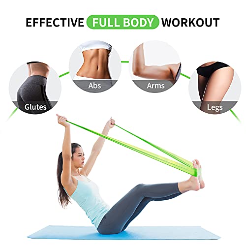 412X7inDmeS Amazon Brand - Umi - Resistance Band Set Stretch Bands Exercise Bands for Yoga Ballet Pilates Workout Exercise - Image 7