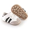 Newbron Baby Boys Girls Retro Sneakers Pu Leather Rubber Sole Walking Shoes Toddler Non-Slip First Walkers Infant Slippers Crib Shoes