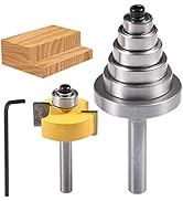 HOHXEN 1/4 '' Rabbet Router Bit with 6 Adjustable Bearings Set, Cemented Carbide Groove Cutter fo...