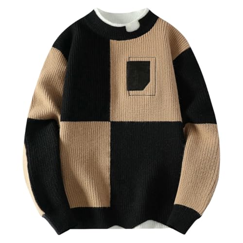 Pull épais col demi-haut homme, le tricot thermique et polyvalent