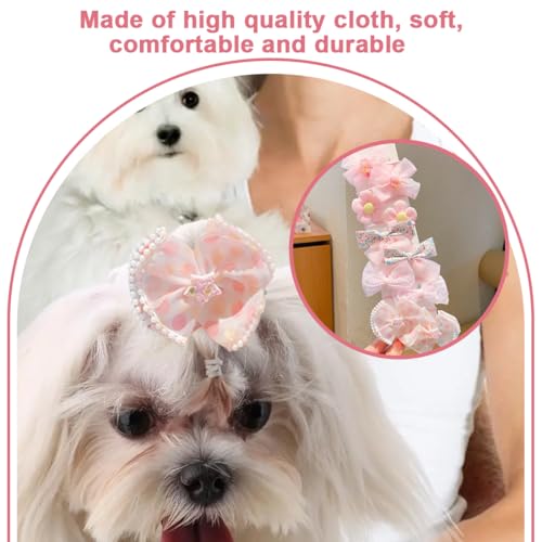 WUSJCOF 10 Stück Hunde Haarspangen, Hund BöGen Haarschmuck, Kopfbedeckung für Haustiere, Süße Haarspange für Katze und Hund, Für die Tierpflege (Für Kleine Mittelgroße Hunde Katzen)