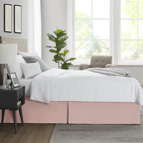 Image of Nestl Peach Beige Twin XL Bed Skirt - Twin XL Size Bed Skirt 14 Inch Drop - Brushed Microfiber Bed Skirts - Hotel Quality Pleated Bed Skirt - Shrinkage & Fade Resistant