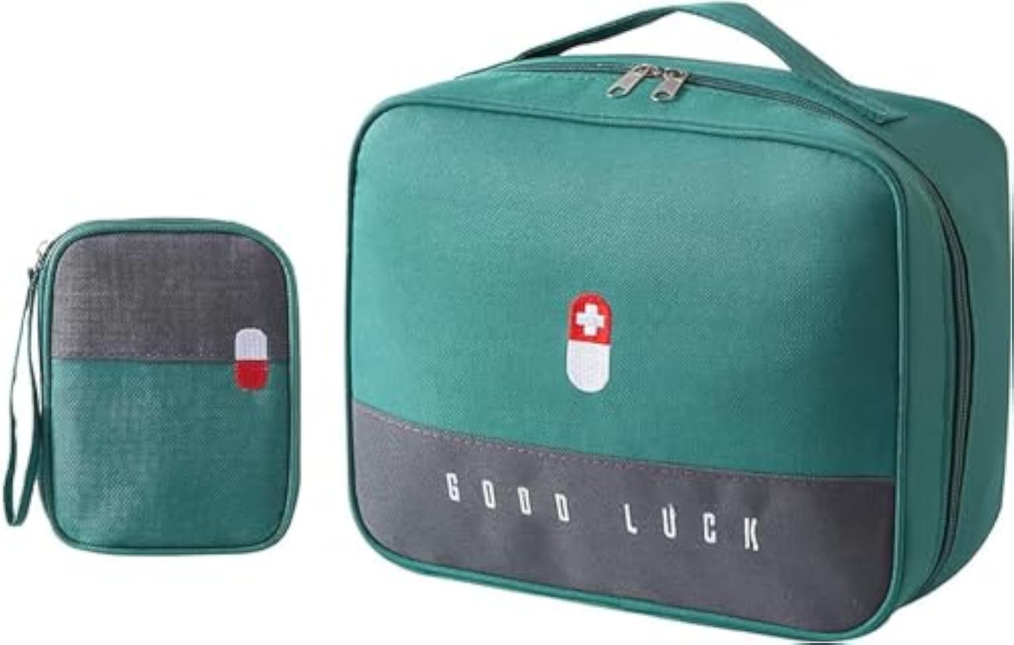 2Pcs Medicine Pouch Empty First Aid Kit Bag