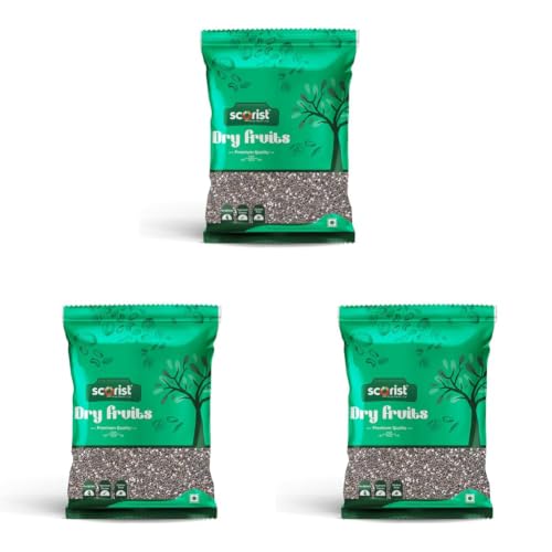 Image of Scorist Premium Chia Seeds 500g I Seeds for Eating | Seeds for Weight Management | Rich in Calcium, Protein & Fibre (Pack of 3)