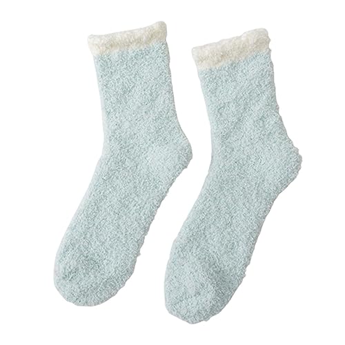 tacniseyw Calcetines mullidos y mullidos para mujer, cómodos calcetines térmicos de forro polar para Navidad, talla 4-7, verde, Altoa única