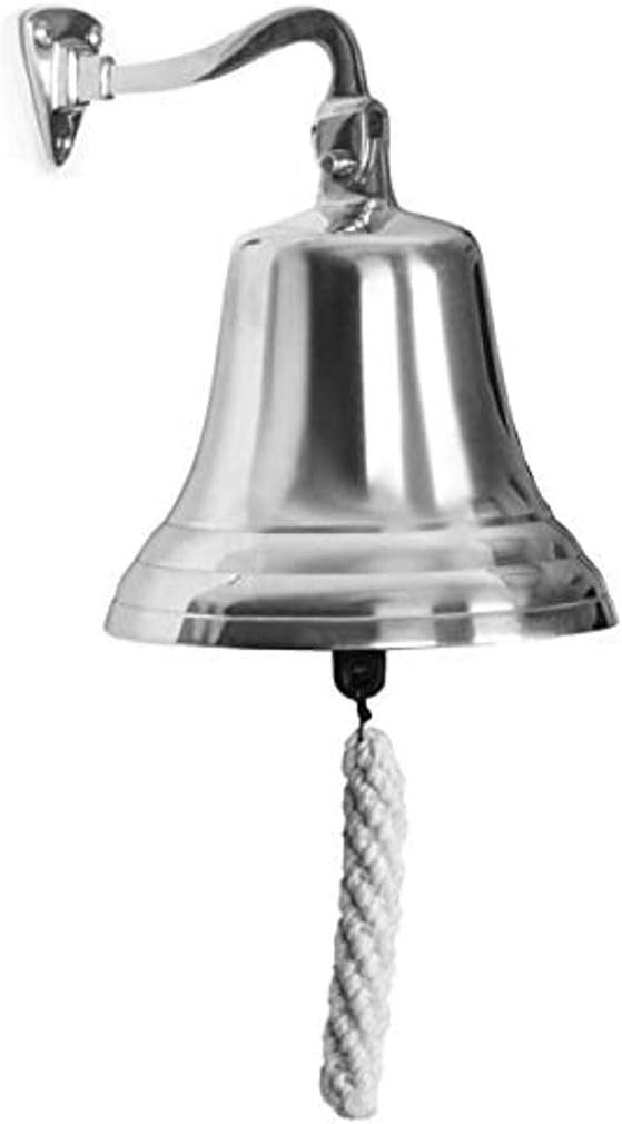 Nautical Large Ship Bell 7inch Chrome Finish Wall Mountable Bell for Pubs & Home Bars Rustic Vintage Home Decor Gifts