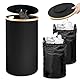 Pfandflaschen Sammelbehälter 100L, Müllsackständer mit 2 Lagiger Deckel und 2 Tragetasche, Pfandflaschen Behälter Schwarz Groß, Leergut Sammelbehälter, Altglas Sammelbehälter für Abfall Recycling