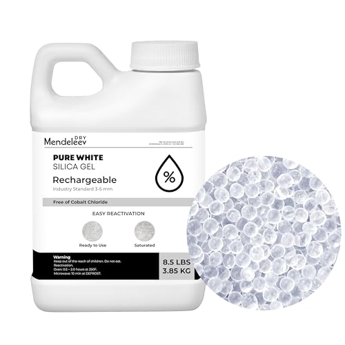 Cuentas de gel de sílice de 8.5 libras y desecante reutilizable con indicador de secado blanco