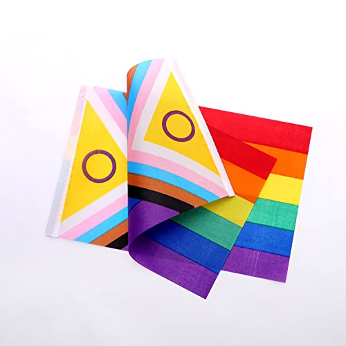 Fwiw Rainbow Pride Flag New Intersex Pride Progress Rainbow Desk Flag Small Mini Gay Lgbt Office Table Flags With Stand Base,Rainbow Mardi Gras Themed Party Decorations #TOP3