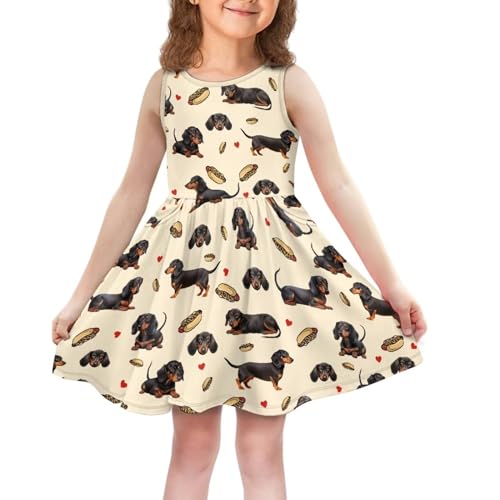 Little Girl Dress Sleeveless Casual Sundress Swing Birthday Party Dress with Pockets for Girls 2-14 Years3