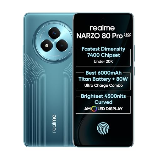 realme NARZO 80 Pro 5G (Racing Green,8GB+256GB) | Segment's 1st MediaTek Dimensity 7400 Chipset | 6000mAh Titan Battery + 80W Ultra Charge | 4500nits HyperGlow Esports Display | IP69 Waterproof view 1