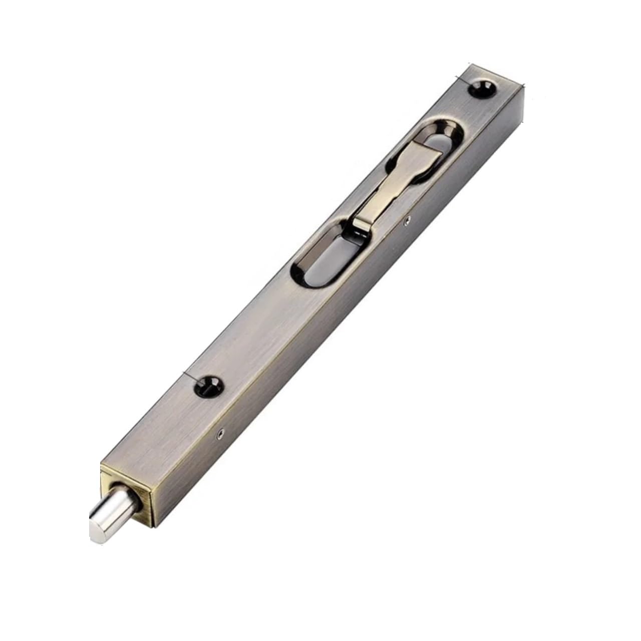 Ayztantine Bronze-8Inch Door Flush Bolt Latch Lock Concealed Door Stainless Steel Flush Bolt Concealed Door Latch Hidden Anti Theft Insert Lock For Double Wooden Doors Security Hardware For Bedroom, Bathroom(Bronze-8Inch)
