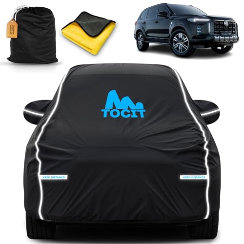 Image of MG Majestor Waterproof Long Life Car Cover with Safety Glow Reflective Strap, Premium Velvet Velour Fabric, Soft & Stretchable, Machine Washable, Tri-Stitch Custom Fit with Mirror Pocket