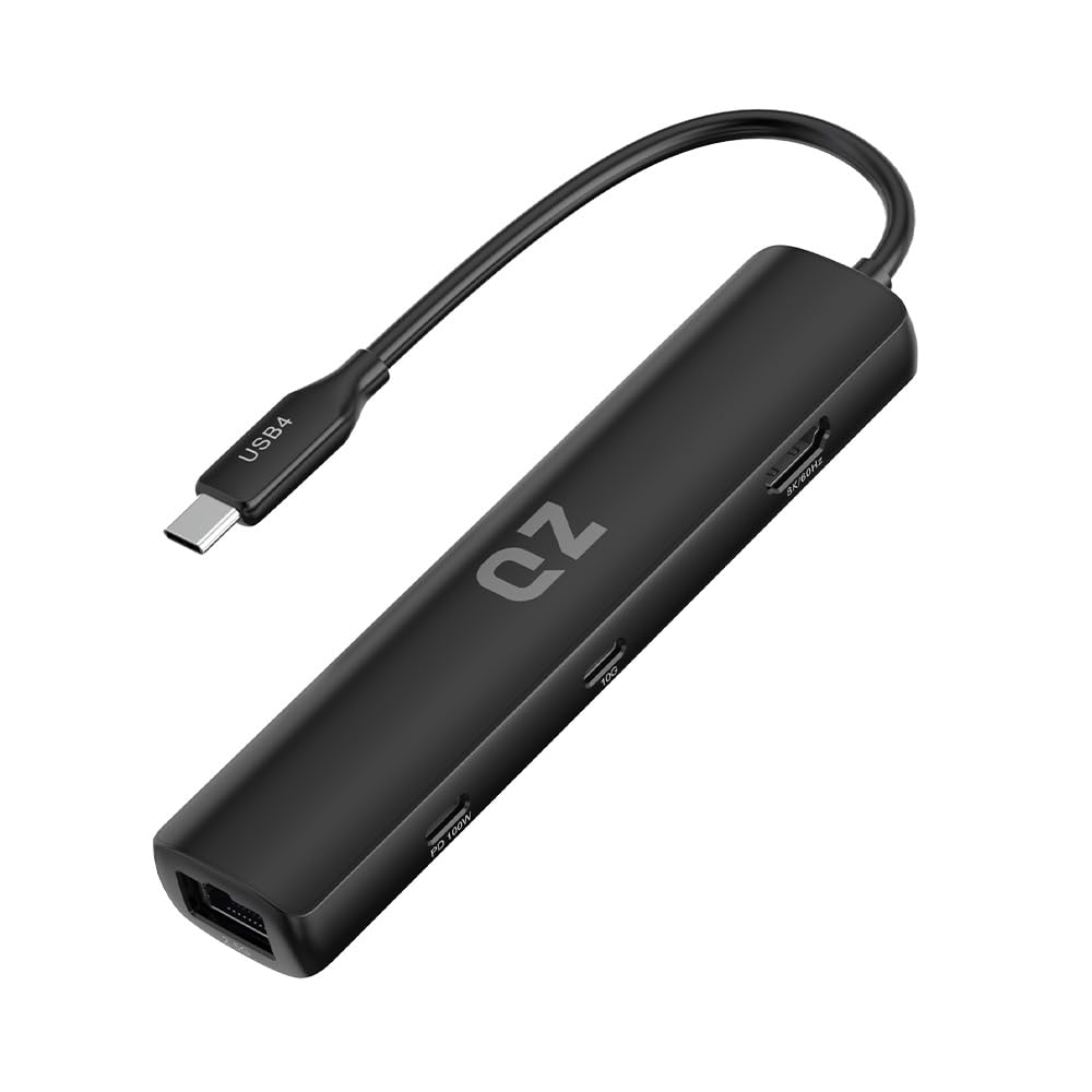 QZ USB 4.0 Hub HDMI 8K/60Hz, 4K/120Hz, 40 Gbps, 6 in 1, USB Hub 4.0, Power Delivery PD 100W, Laptop Docking Station for USB 4.0 PC Laptop Phones and Office Work Stations [Aluminum]-image-49