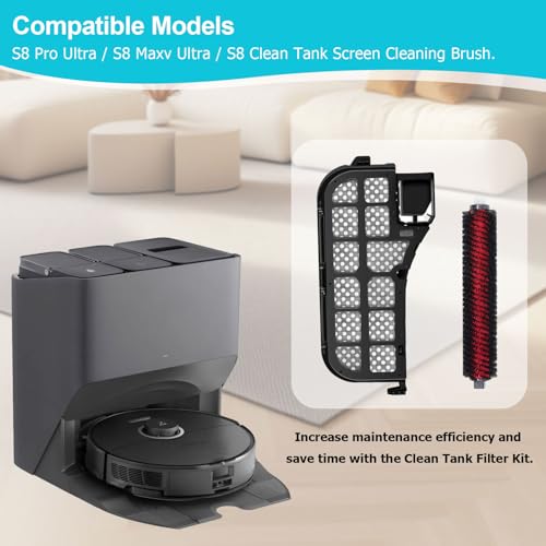 2 Stück Wasserfilter für Roborock S8 Pro Ultra, Kunststoff Material, mit 2 Reinigungsbürsten, Ersatz Zubehör für Roborock, Geeignet für Haus-, Hotel- und Büroreinigung