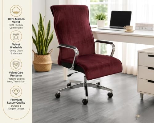 Image of ROMAN HOME Cotton Office boss Chair Towel Soft for 400 GSM - Super Soft Office Chair Towel with Tie Knot 30 X 60 INC. PAK of 1 (1, Marron)