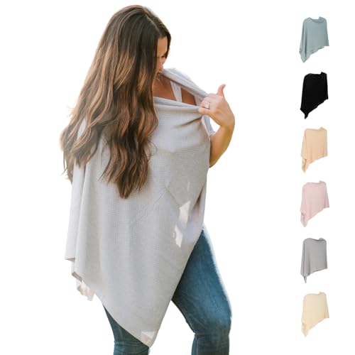 Image of Breathable Nursing Cover Up for Breastfeeding - Privacy Nursing Covers - Improved Ponchy by Gold Mamas - Newborn Essentials Must Haves - TrueGray