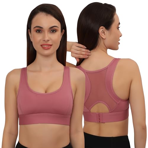 Image of GLAMORAS Nylon Spandex Active Sports Bra for Women | Full Coverage, Non-Wired, Seamless, Stretchable & Support Activewear for Women | Criss Cross Back Crop Tops for Gym, Yoga & Workout - Size: S - 2XL