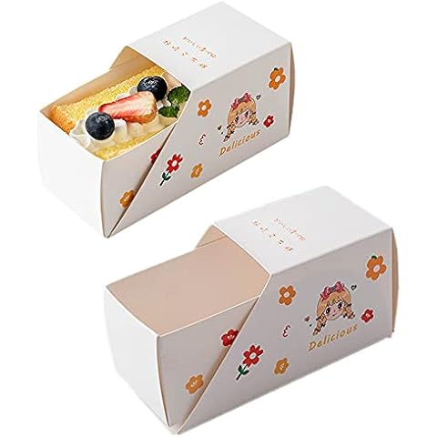 50Set Sandwich Paper Boxes,Sandwich packing box,Swiss Roll Container,Muffin Cheese Pastry Sandwich Take Out Box -Dessert Sushi Fruits Display-West Point Baking Packaging Kraft Box Drawer design (red) Cover