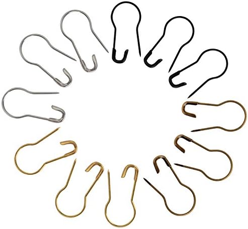 120 Pieces Metal Gourd Safety Pins Calabash Pins Bulb Pins Gourd Hooks for Knitting Locking Crafting Marking, 4 Colors