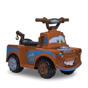 Kid Trax Toddler Disney Cars 3 Tow-Mater Electric Quad Ride-On, Kids 1.5-3 Years Old, 6 Volt Battery and Charger Included, Max Weight 45 lbs, Tow-Mater brown