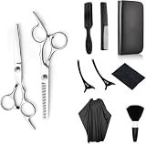 Professionelles Friseurscheren-Set mit Schutzhülle, Edelstahl, Effilierschere, scharfe Friseurschere für Männer und Frauen, 10-teilig