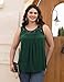 Ahlaray Women's Summer Tunic Tank Tops Sleeveless Loose Solid Lace Shirt Tops, Dark Green, Medium
