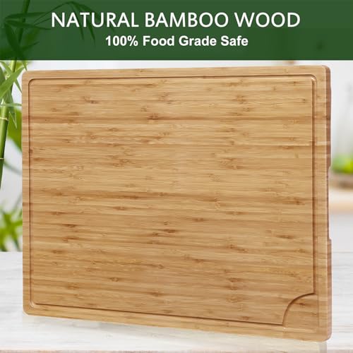 Tabla de cortar rectangular de bambú extra grande 24 in miniatura 6