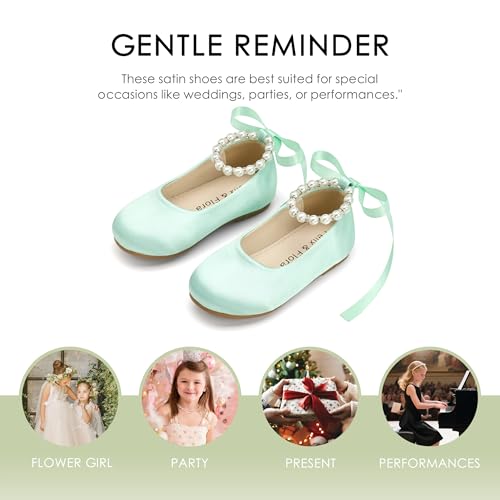 Image of Felix & Flora Girls Toddler Little Ballet Shoes - Flower Girls Mary Jane Flats Dress Shoes Party Wedding