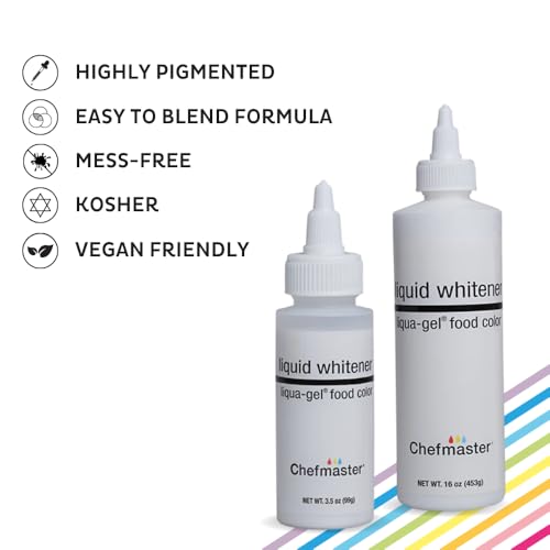 Chefmaster Liquid Whitener Liqua -Gel Food Coloring | Brighter Whites & Pastels | Professional-Grade Dye | Fade-Resistant - Thumbnail 3