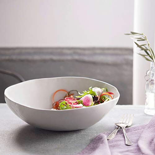 Prologue Libbey Drift Handmade Large Ceramic Serving Bowl, White #TOP1