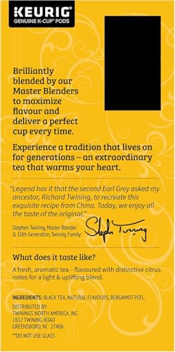 Twinings Earl Grey Black Tea K-Cup Pods (2-Pack, 48 Total)