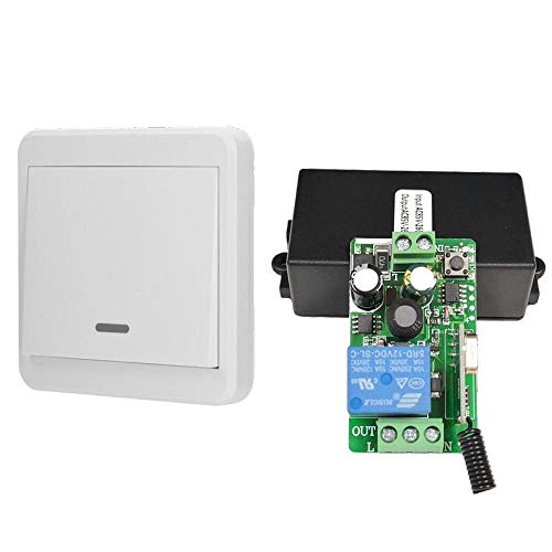 NO LOGO HYCSP 433MHz RF Remote Control Switch AC 110V 220V 240V 85V-260V Light Lamp LED Bulb Wireless Switches Corridor Room Wall Panel Switch (Color : 1Receiver 1Remote, Size : 315MHZ)