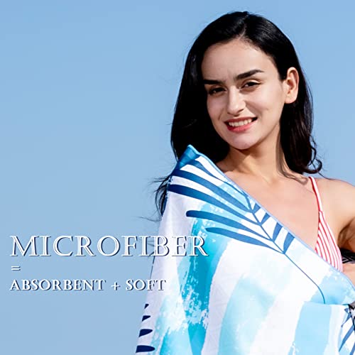 Your Choice Beach Towel - Microfiber Beach Towels Oversized, Quick Dry Beach Towel For Adults, Sand Free Beach Towel, Travel Towel - Oversized Beach Towel 78X35 Inch - Tropical Leaves #TOP4