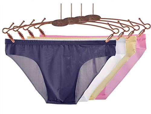 Men's Ice Silk Briefs Half Transparent U Convex Underwear4