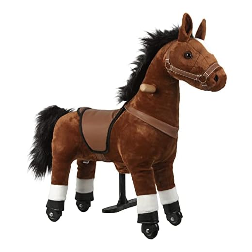 Ride-On Horse,Toy Horse,Riding Horse,No Battery,No Electricity,Mechanical Pony Brown,Rideable Pony,Walking Horse Ride for Age 3-6 Years or Up to 121.25 Pounds,Small,Brown